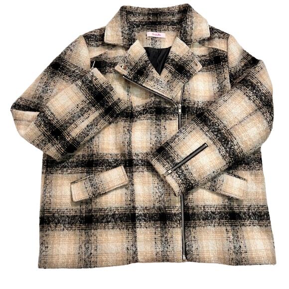 ASOS Simply Be White Tan and Black Checked Coat 16 - Picture 4 of 9